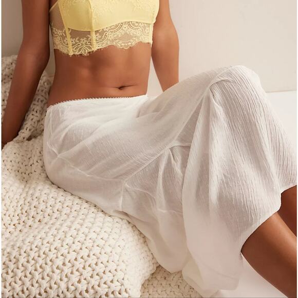 NEW Free People Intimately Sweet On You Bias Half Slip Maxi Skirt Clean Ivory - Picture 2 of 15